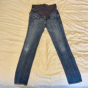 & Denim high rib skinny maternity jeans